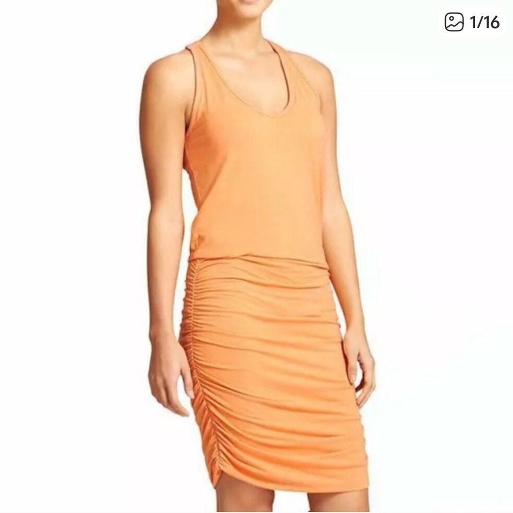 Athleta Tee Racerback Dress, Tiger Lily Orange M